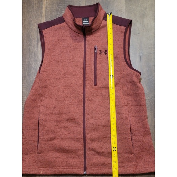 Under Armour Other - Under Armour‎ Mens Vest Large LG Full Zip Sleeveless Jacket Maroon Fleece Top